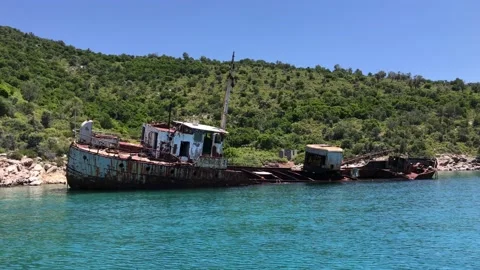 Boat trip around eastern Alonissos island. Unique scenery in Sporades, Greece Stock Footage 149894137
