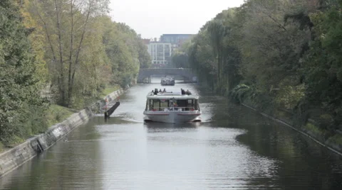 Boat trip on a canal Stock Footage 59834008