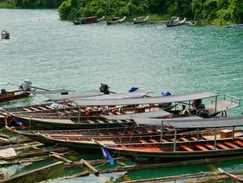 Boat trip on Chao Lan Lake Stock Photos