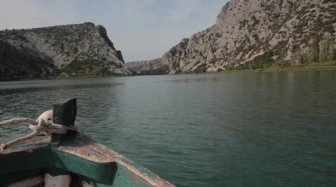 Boat trip down the river Stock Footage 33790981