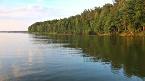 Boat trip on lake Stock Footage 34226333