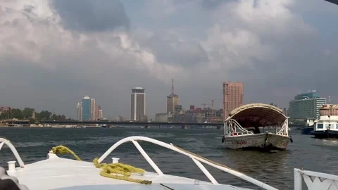 Boat trip on the Nile River, Cairo, Egypt - December 28, 2023 Stock Footage 309643384