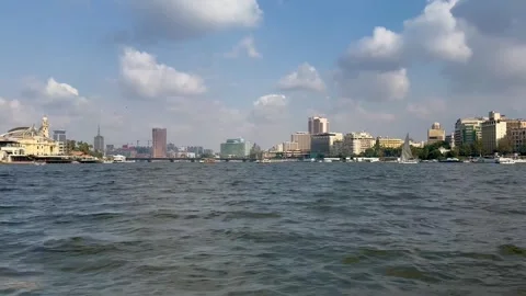 Boat trip on the Nile River, Cairo, Egypt - December 28, 2023 Stock-Footage 309643390