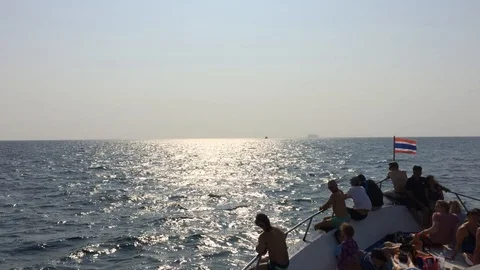 Boat trip phi phi islands thailand Stock Footage 90866046