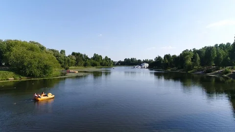 Boat trip on the river Stock Footage 101671780