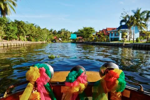 Boat trip on the river Foto stock