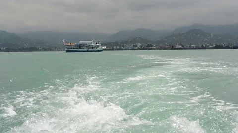 The boat trip on the sea Stock Footage 77247363
