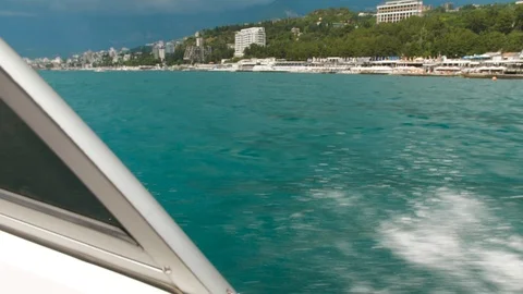 Boat trip on the sea, on the waves Stock Footage 115706088