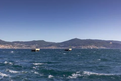 Boat trip through the Atlantic Ocean Stock Photos