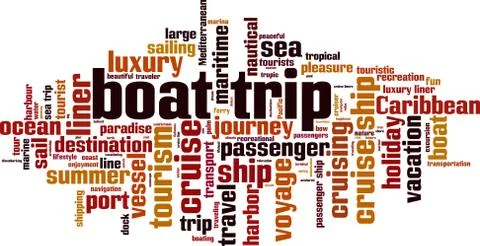 Boat trip word cloud Stock Illustration
