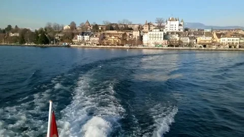 Boat trip to Yvoire Stock Footage 247035917