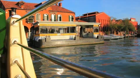 Boat turning near docks Stock Footage 21893022