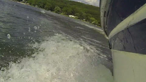 Boat Turning Slow Motion Stock Footage 57751337