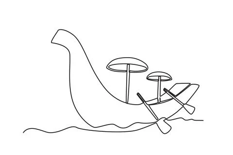 A boat with an umbrella Stock Illustration