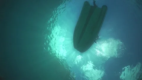 Boat from underwater with clouds Video stock 72267068
