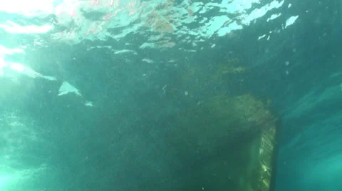 Boat to underwater descent Stock Footage 33073480