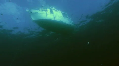 Boat, underwater point of view Stock Footage 42888908