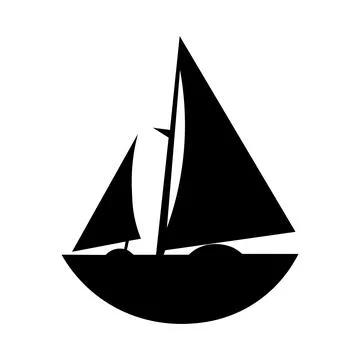 Boat vector black icon on white background Stock Illustration