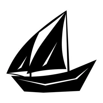 Boat vector black icon on white background Stock Illustration