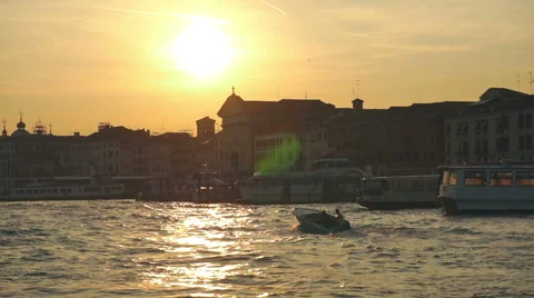 Boat in Venice lagoon Stock Footage 45800396