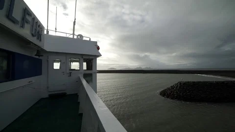 Boat view iceland Stock Footage