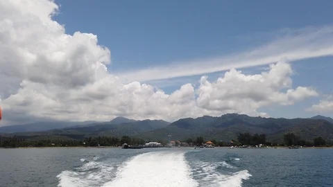 Boat view at Lombok Stock Footage 126990301