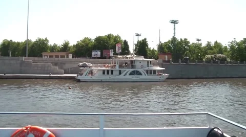 Boat. View From A Moving Ship 2 스톡 동영상 5505632