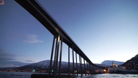 Boat view under bridge Stock Footage 89503558