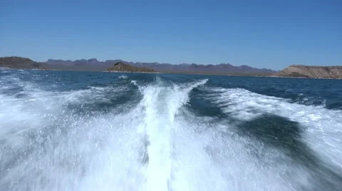 Boat with Wake Stock Footage 12715949