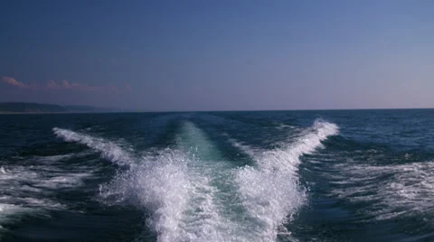 Boat Wake HD Stock Footage 34968500