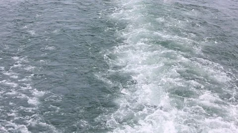 Boat wake on the lake Stock Footage 54136291