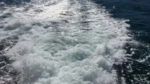 Boat Wake From Large Motorboat Stock Footage 78885663