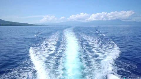 Boat Wake in the Ocean Stock Footage 295444835