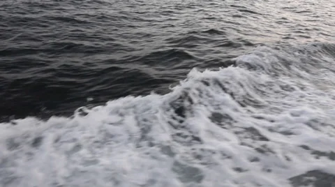 Boat wake on ocean surface Stock Footage 37396152