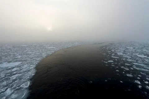 Boat wake in the pack Stock Photos