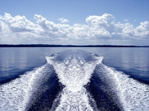 Boat wake Stock Photos