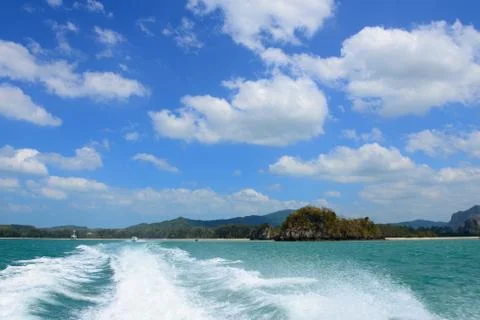 Boat wake Foto stock