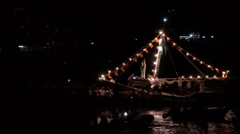 Boat to walk on virgin almuñecar Stock Footage 40357747