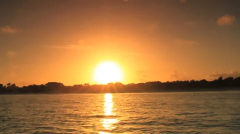 On a boat watching the Sunset Stock Footage 39162859