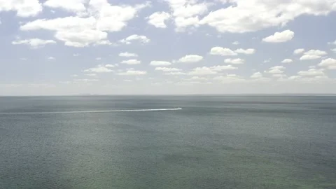 Boat in Water Far Stock Footage 150069171
