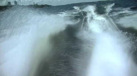 On a boat on water Stock Footage 1808404