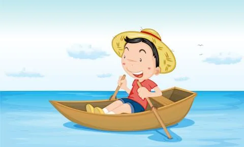 Boat on water Stock Illustration