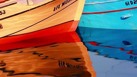 Boat With Water Reflection Stock Footage 94869157