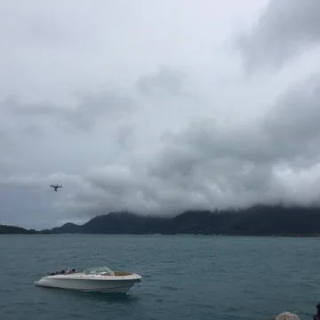 A boat in the waters Foto stock