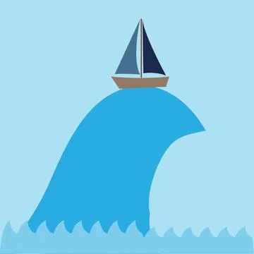 Boat on wave Stock-Illustration
