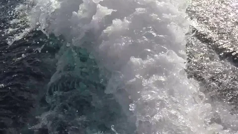 Boat wave in slow motion Stock Footage 79072068