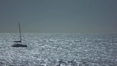 Boat on the Waves Stock Footage 91014565