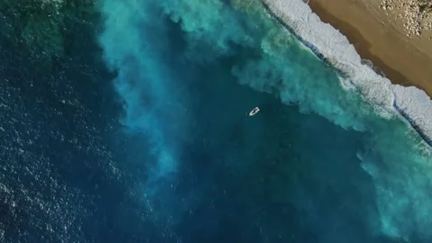 Boat on waves Stock Footage 226945382