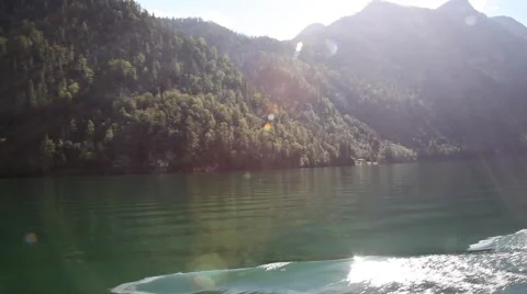 On a boat with waves through a forest Stock Footage