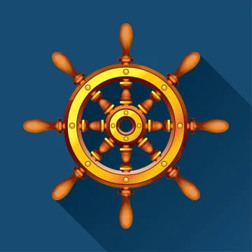 Boat wheel blue Illustration